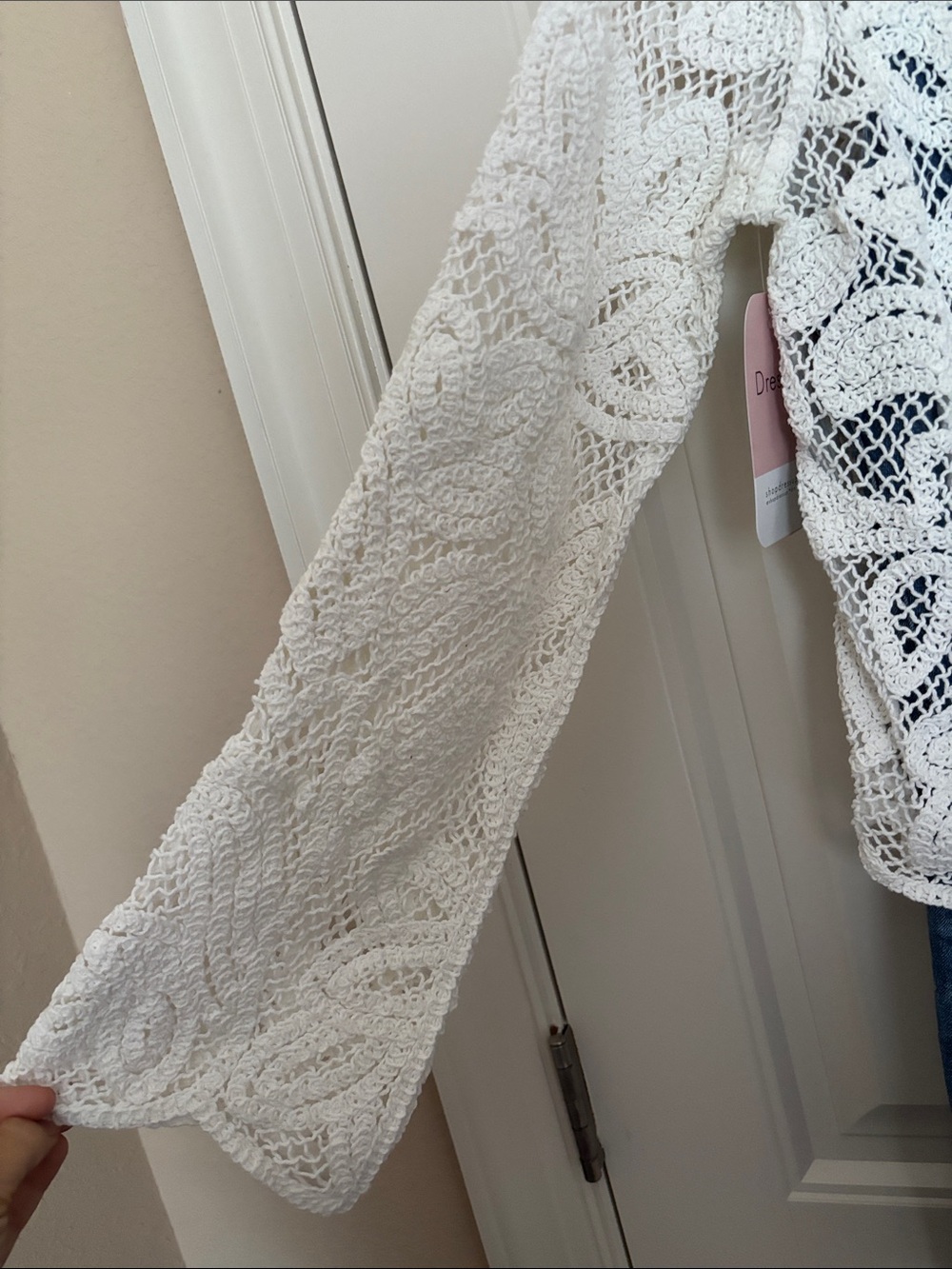 Hudson Gray White Crochet Cardigan - Picture 7 of 9